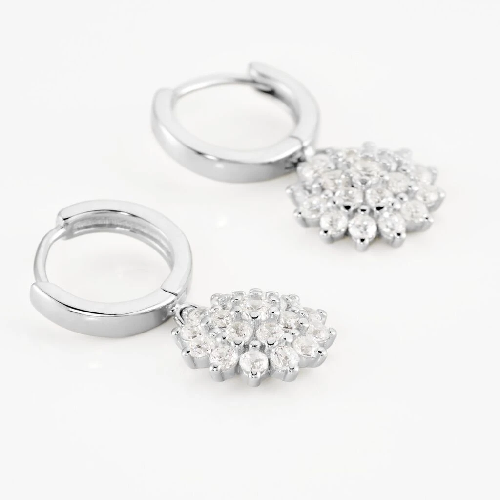 Créoles Argent Blanc Maximille Oxydes De Zirconium 5 Créoles Argent Blanc Maximille Oxydes De Zirconium – Image 3