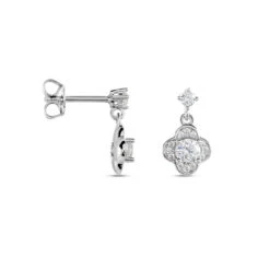 Boucles D'oreilles Pendantes Edyta Argent Blanc Oxyde De Zirconium -Garmin Soldes FAOFBZW1ZX view1