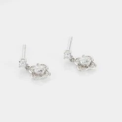 Boucles D'oreilles Pendantes Edyta Argent Blanc Oxyde De Zirconium -Garmin Soldes FAOFBZW1ZX view2