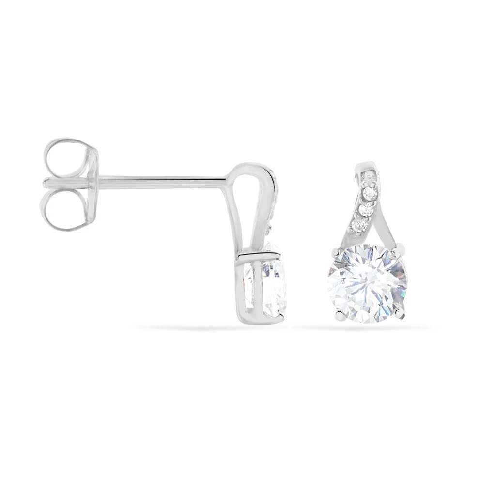 Boucles D'oreilles Pendantes Idylla Argent Blanc Oxyde De Zirconium 4 Boucles D'oreilles Pendantes Idylla Argent Blanc Oxyde De Zirconium – Image 2