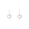 Boucles D'oreilles Pendantes Nermin Argent Blanc Oxyde De Zirconium