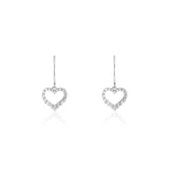 Boucles D'oreilles Pendantes Nermin Argent Blanc Oxyde De Zirconium