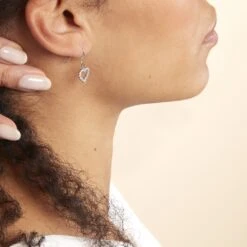 Boucles D'oreilles Pendantes Nermin Argent Blanc Oxyde De Zirconium -Garmin Soldes FAOFBZW990 model0