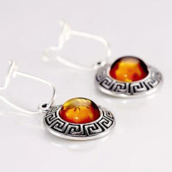 Boucles D'oreilles Argent Blanc Vieilli Adar Ambre -Garmin Soldes FAOFGIY001 view2