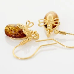 Boucles D'oreilles Pendantes Lyla Argent Jaune Ambre -Garmin Soldes FAOFJIY002 view2