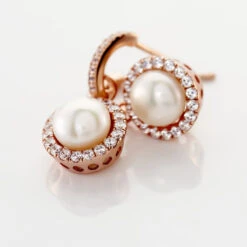 Boucles D'oreilles Pendantes Olivia Argent Rose Perle Culture Oxyde -Garmin Soldes FAOFRU2002 view2