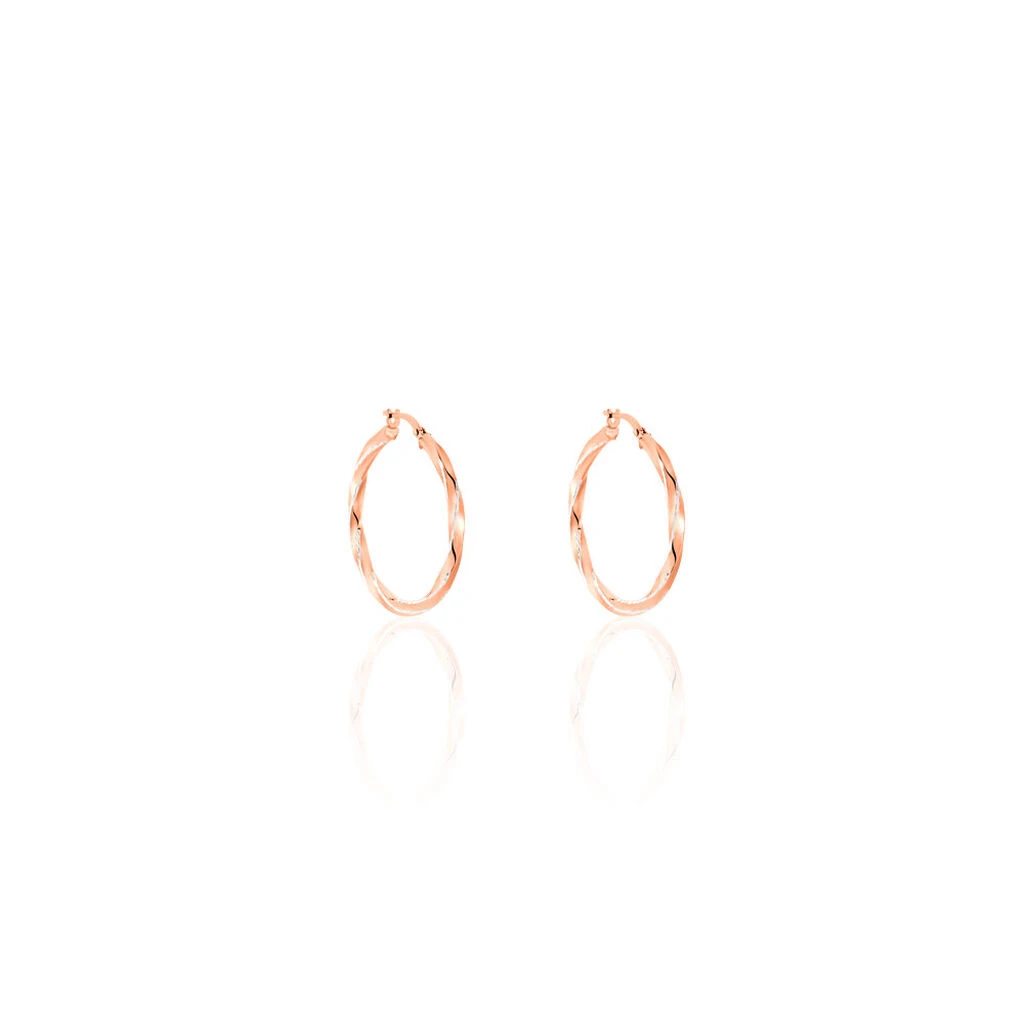 Créoles Diane Carrées Helicoidales Argent Rose 4 Créoles Diane Carrées Helicoidales Argent Rose – Image 2