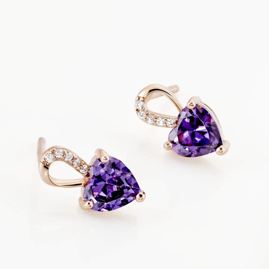 Boucles D'oreilles Puces Argent Rose Atieno Oxyde De Zirconium 5 Boucles D'oreilles Puces Argent Rose Atieno Oxyde De Zirconium – Image 3