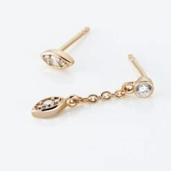 Boucles D'oreilles Dépareillées Argent Rose Braiden Oxyde De Zirconium -Garmin Soldes FAOFRZW466 view2