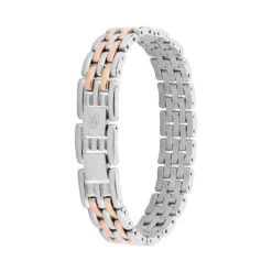 Bracelet Mareva Maille Grain De Riz Acier Bicolore -Garmin Soldes FIBF2W0114 view1