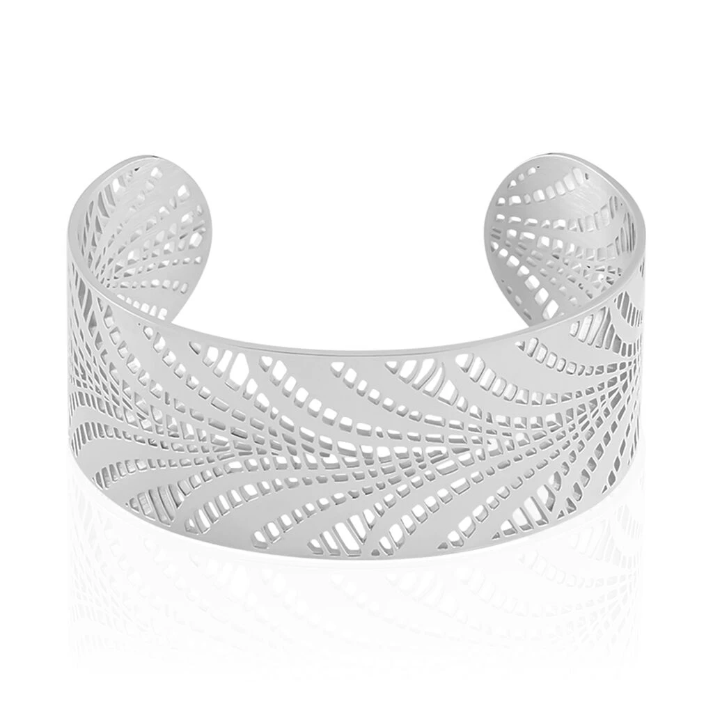 Bracelet Jonc Wilson Acier Blanc 3 Bracelet Jonc Wilson Acier Blanc