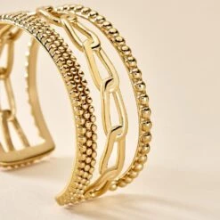 Bracelet Manchette Elain Acier Jaune -Garmin Soldes FIBFJW0352 view2