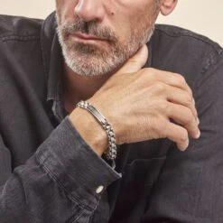 Bracelet Identite Acier Blanc Et Noir Blas -Garmin Soldes FIBH2W0196 model1