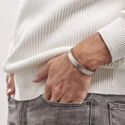 Bracelet Jonc Ouvert Acier Blanc Vincentius 8 Bracelet Jonc Ouvert Acier Blanc Vincentius -Garmin Soldes FIBHBW008X model0