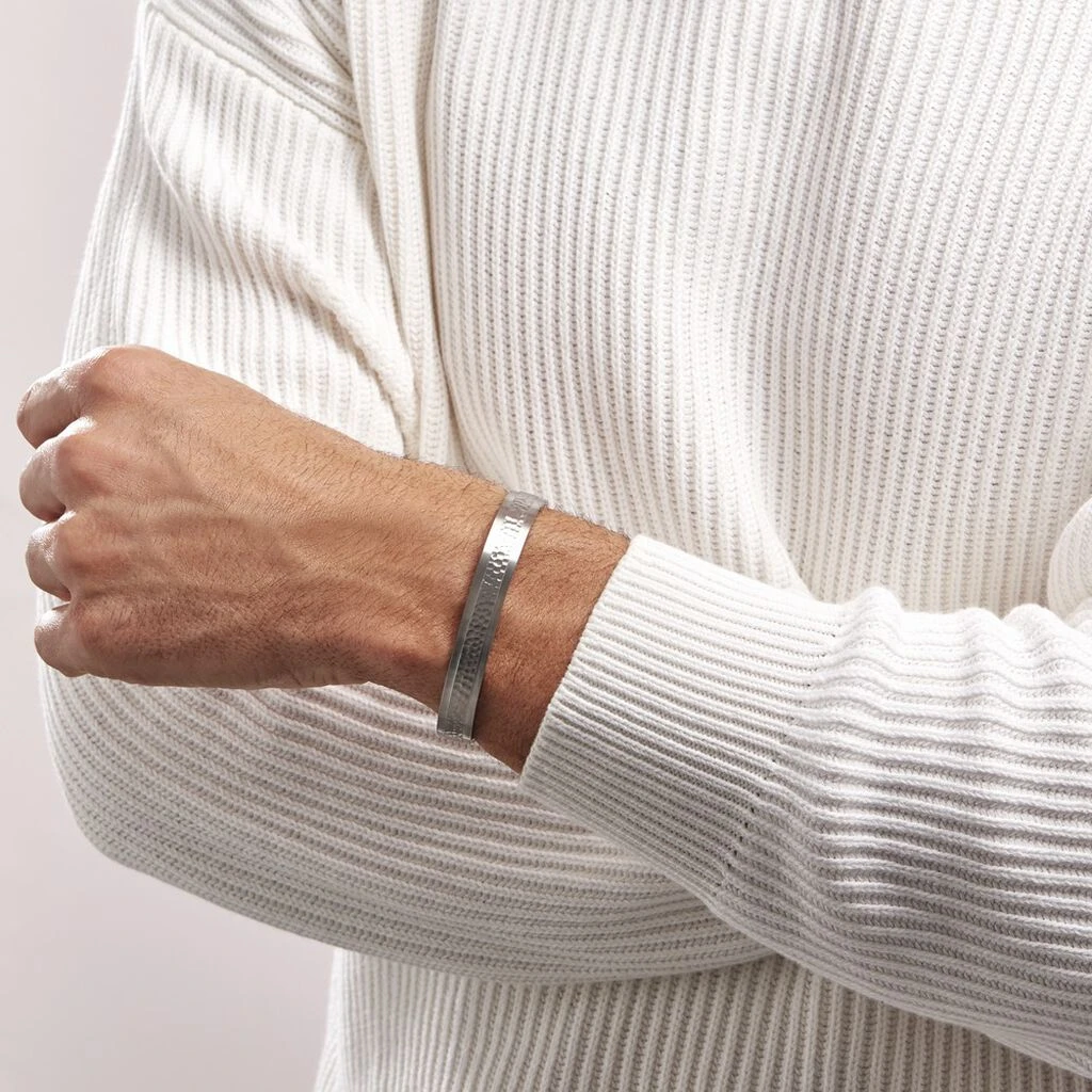 Bracelet Jonc Ouvert Acier Blanc Vincentius 6 Bracelet Jonc Ouvert Acier Blanc Vincentius – Image 4