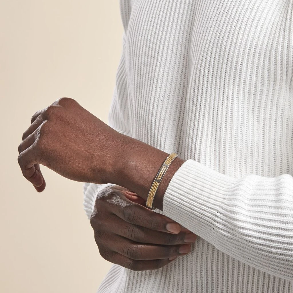 Bracelet Jonc Fermé Acier Blanc Et Plaqué Or Apollo 5 Bracelet Jonc Fermé Acier Blanc Et Plaqué Or Apollo – Image 3