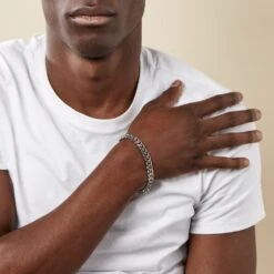 Bracelet Noah Maille Gourmette Acier Blanc -Garmin Soldes FIBHBW0461 model0