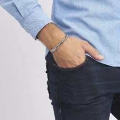 Bracelet Noah Maille Gourmette Acier Blanc -Garmin Soldes FIBHBW0461 view3