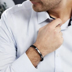 Bracelet Moris Acier Blanc Pierre De Synthese -Garmin Soldes FIBHBXN062 model0