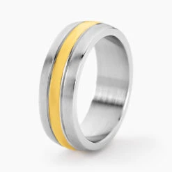 Bague Gustave Acier Bicolore