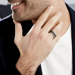 Bague Gaston Acier Blanc 13 Bague Gaston Acier Blanc -Garmin Soldes FIDHBW0311 model0