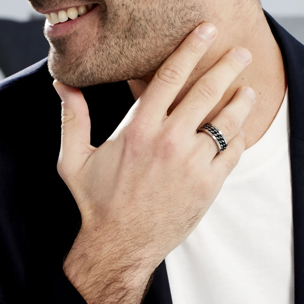 Bague Gaston Acier Blanc 7 Bague Gaston Acier Blanc – Image 5