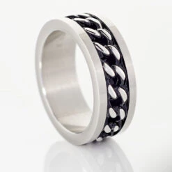 Bague Gaston Acier Blanc 12 Bague Gaston Acier Blanc -Garmin Soldes FIDHBW0311 view3