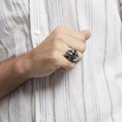 Bague Acier Blanc Et Noir Valentik -Garmin Soldes FIDHBW0319 model0