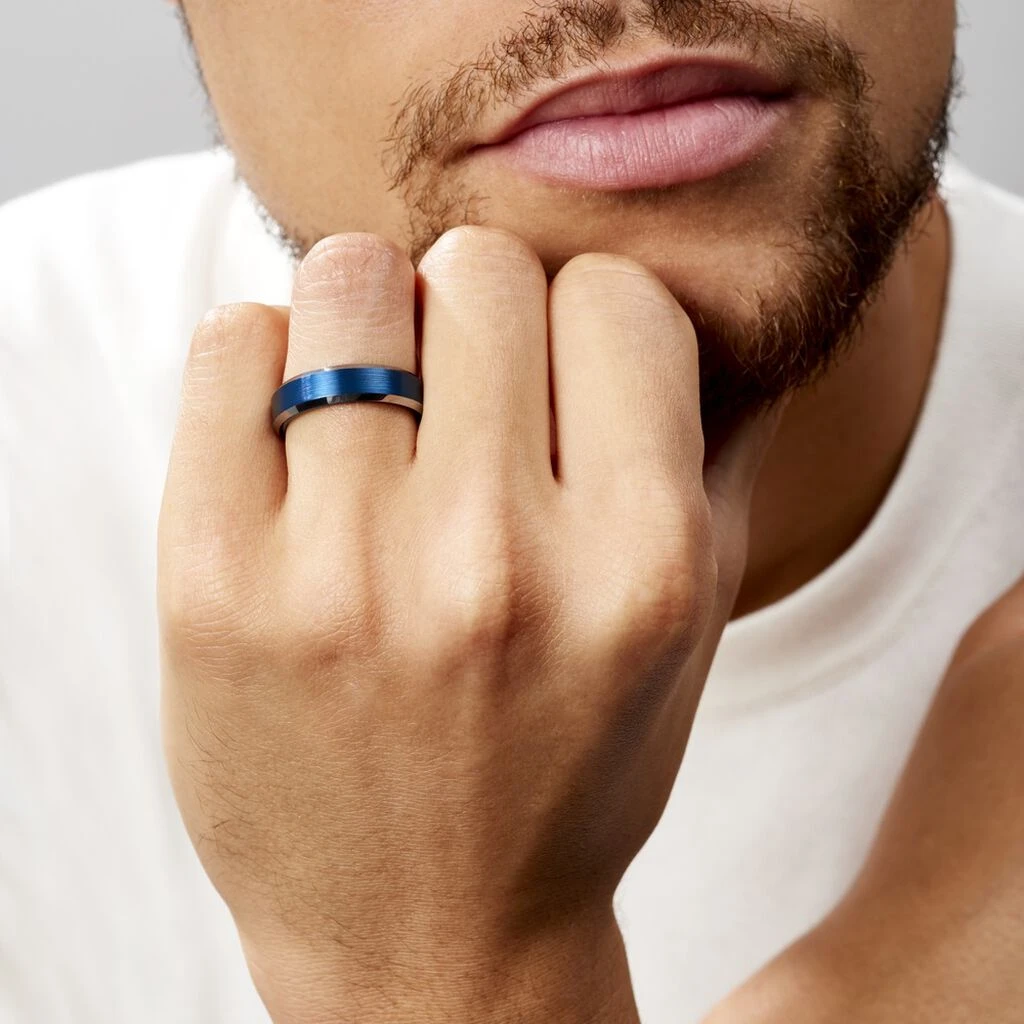 Bague Acier Bleu Jaydon 7 Bague Acier Bleu Jaydon – Image 5