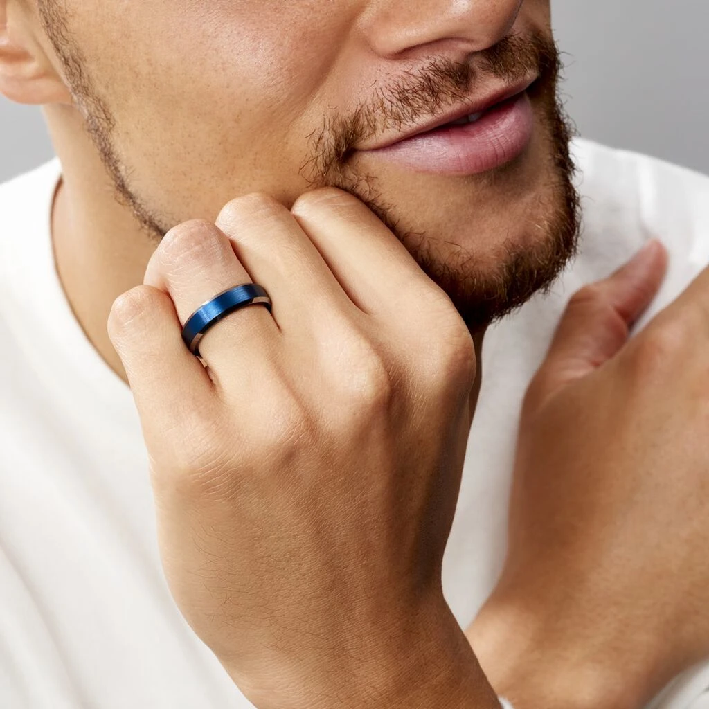 Bague Acier Bleu Jaydon 8 Bague Acier Bleu Jaydon – Image 6