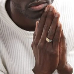 Chevalière Acier Blanc Et Plaqué Or Apollo -Garmin Soldes FIHHBW0147 model2