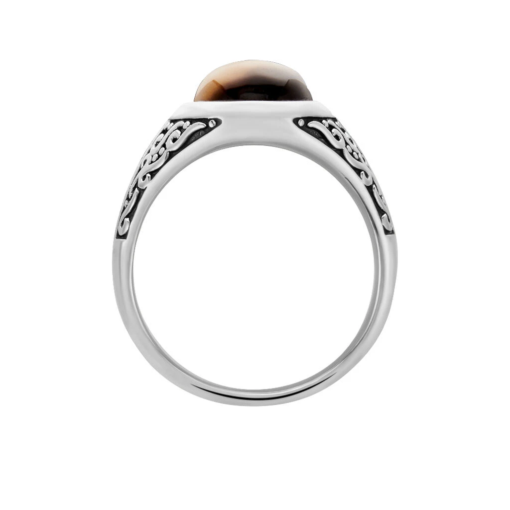 Chevalière Acier Vieilli Keegan œil De Tigre 5 Chevalière Acier Vieilli Keegan œil De Tigre – Image 3