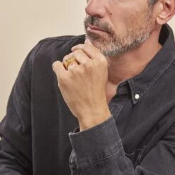 Chevalière Acier Doré Luciano -Garmin Soldes FIHHJW0043 model0