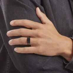 Chevalière Acier Noir Luciano -Garmin Soldes FIHHNW0043 model0