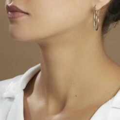 Créoles Adisson Acier Bicolore -Garmin Soldes FIOF2W0067 model0