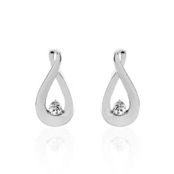 Boucles D'oreilles Pendantes Aelys Acier Blanc Strass