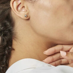 Boucles D'oreilles Puces Bilou Acier Blanc -Garmin Soldes FIOFBW0065 model0