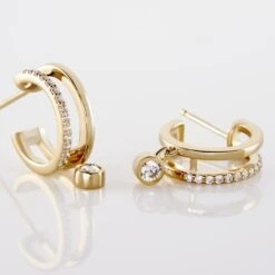 Créoles Plaqué Or Jaune Par Oxyde De Zirconium -Garmin Soldes FNOFJZW545 view2