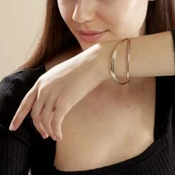 Bracelet Jonc Annie-france Plaqué Or Tricolore 7 Bracelet Jonc Annie-france Plaqué Or Tricolore -Garmin Soldes FQBF3W0102 model0