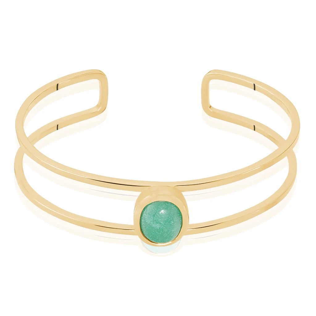 Bracelet Jonc Veina Plaqué Or Jaune Aventurine 3 Bracelet Jonc Veina Plaqué Or Jaune Aventurine