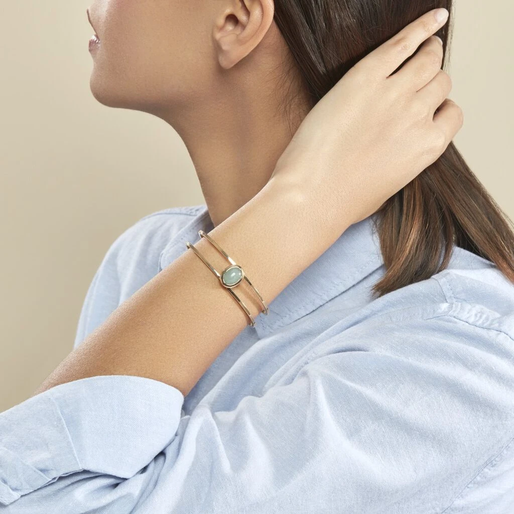 Bracelet Jonc Veina Plaqué Or Jaune Aventurine 5 Bracelet Jonc Veina Plaqué Or Jaune Aventurine – Image 3