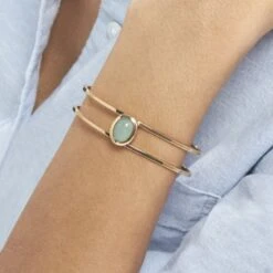 Bracelet Jonc Veina Plaqué Or Jaune Aventurine 9 Bracelet Jonc Veina Plaqué Or Jaune Aventurine -Garmin Soldes FQBFJAV002 model1