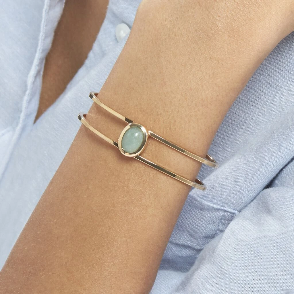 Bracelet Jonc Veina Plaqué Or Jaune Aventurine 6 Bracelet Jonc Veina Plaqué Or Jaune Aventurine – Image 4