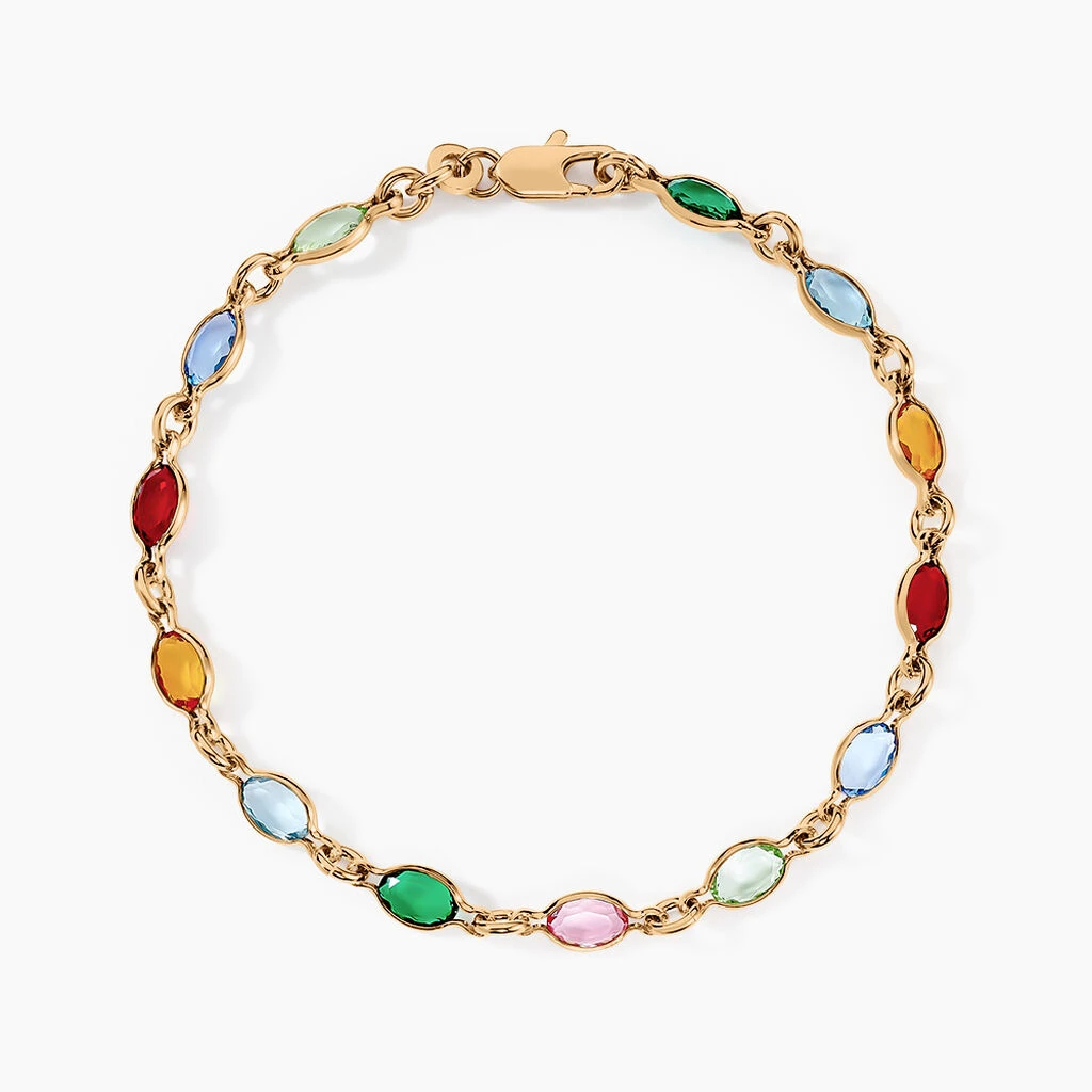 Bracelet Ilvaae Plaqué Or Jaune Pierre De Synthese 3 Bracelet Ilvaae Plaqué Or Jaune Pierre De Synthese