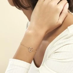 Bracelet Henia Plaque Or Jaune Oxyde De Zirconium -Garmin Soldes FQBFJZW004 model0