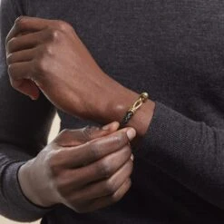 Bracelet Plaqué Or Rodolf Cuir -Garmin Soldes FQBHJW0150 model1