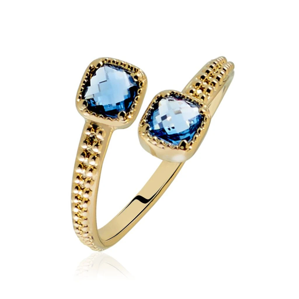 Bague Ilvaae Plaqué Or Pierre Bleue 3 Bague Ilvaae Plaqué Or Pierre Bleue