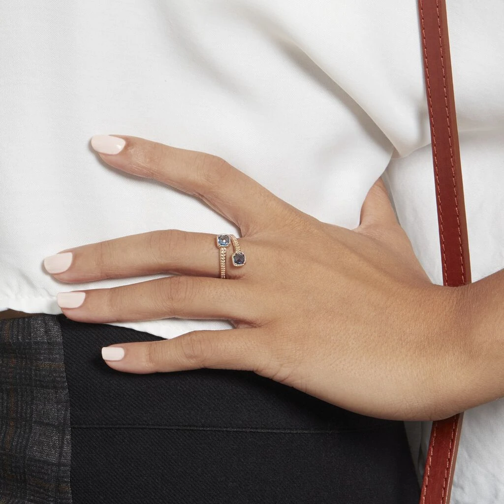 Bague Ilvaae Plaqué Or Pierre Bleue 7 Bague Ilvaae Plaqué Or Pierre Bleue – Image 5