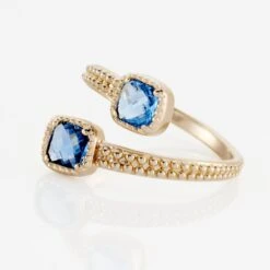 Bague Ilvaae Plaqué Or Pierre Bleue 11 Bague Ilvaae Plaqué Or Pierre Bleue -Garmin Soldes FQDFJXB145 view3