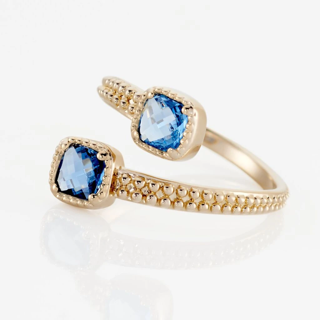Bague Ilvaae Plaqué Or Pierre Bleue 6 Bague Ilvaae Plaqué Or Pierre Bleue – Image 4